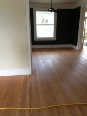 Sanded and cleaned hardwood floors