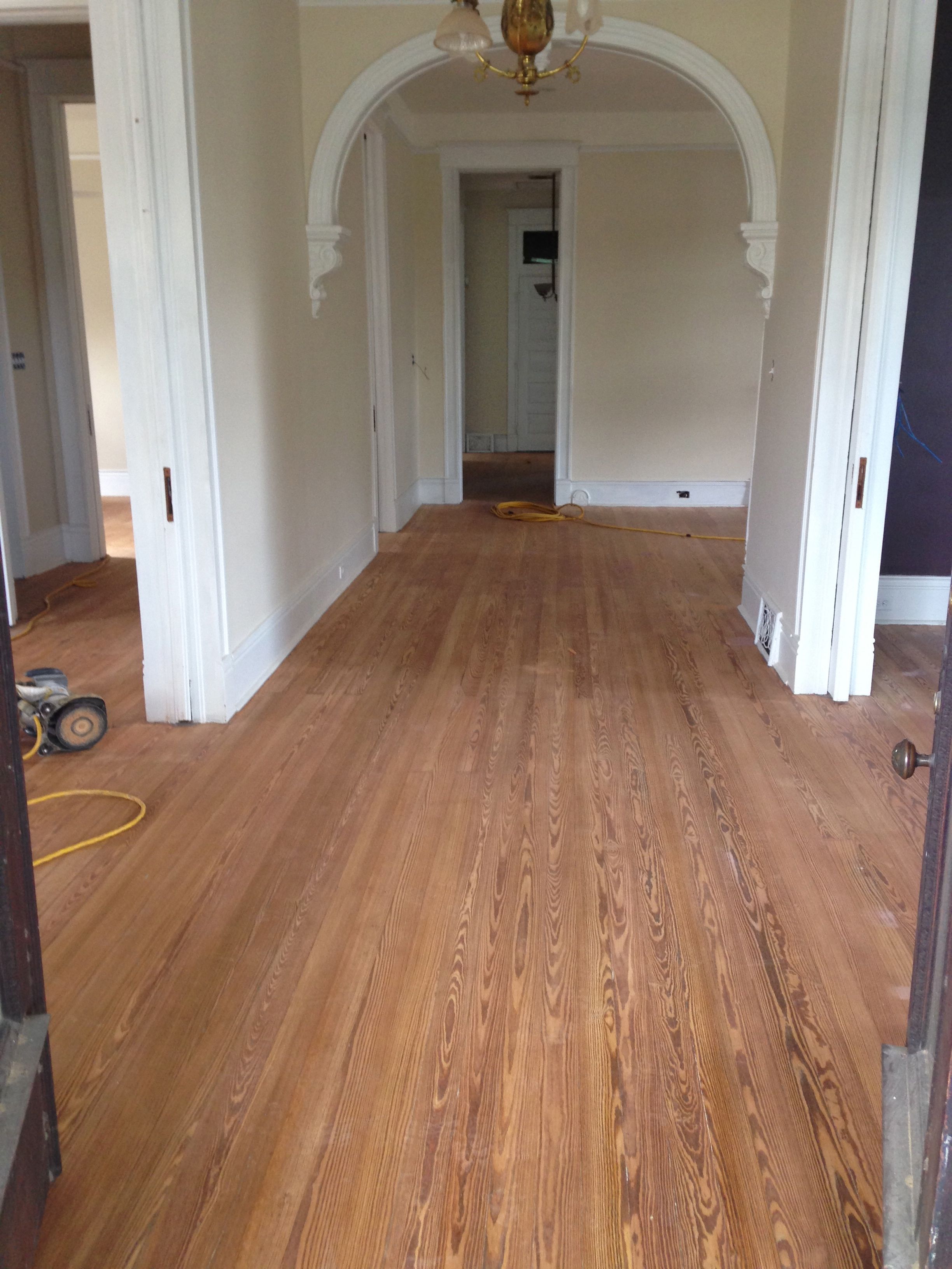 Sanded and cleaned hardwood floors.
