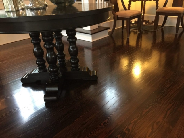 dark stain, hardwood flooring
