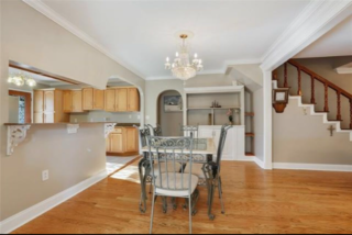 This is prefinished red oak in a dining room.