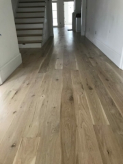 Photo of bleached light oak hardwood with water-based polyurethane