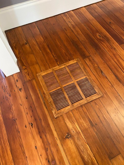 wooden floor grill custom matched to surrounding floor